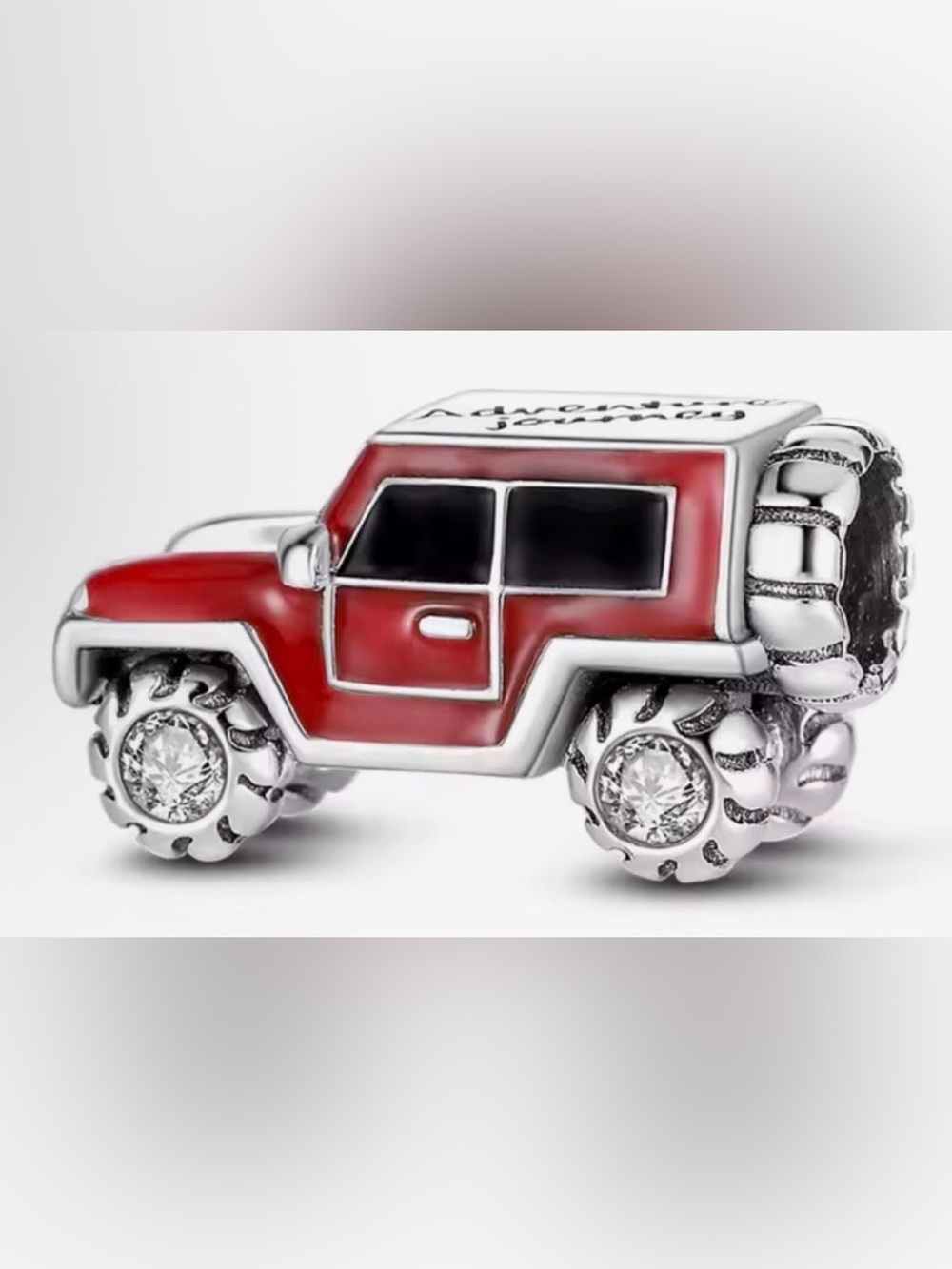 Red Adventure Journeys Jeep Charm Bracelet - Silver Tone